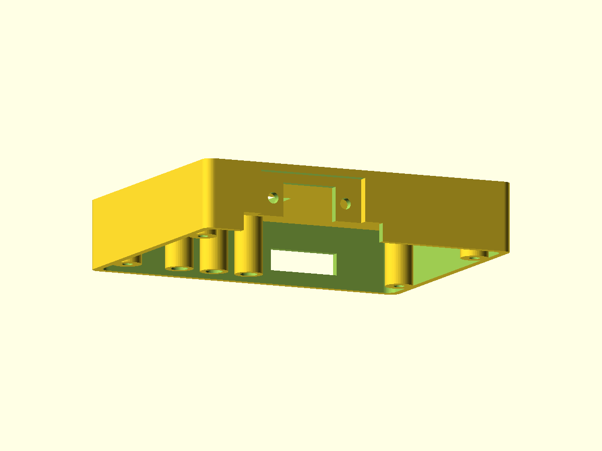 Integral lid underside: closed post holes and bottom-open shell slot